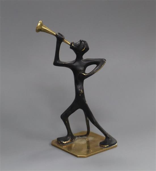 A Hagenauer bronze figure of a Satyr playing a horn height 10cm